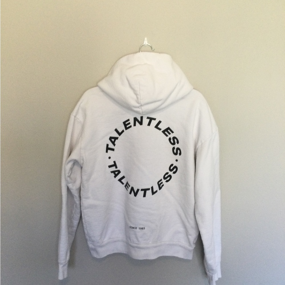 Talentless circle logo heavyweight white hoodie M